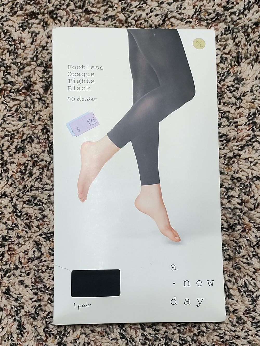 a new day | Footless Opaque Black Tights - 50 Denier
